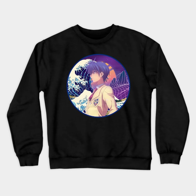 Graphic Art Tomoya Clannad Manga Crewneck Sweatshirt by Cierra Bauch